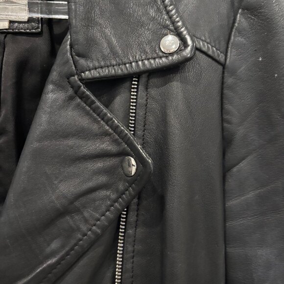 Zara TRF Motorcycle jacket genuine leather size M - Picture 5 of 7